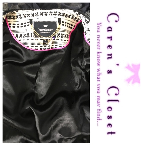 Juicy Couture Black & White Embroidered Cropped Bolero Blazer Jacket - Picture 5 of 8